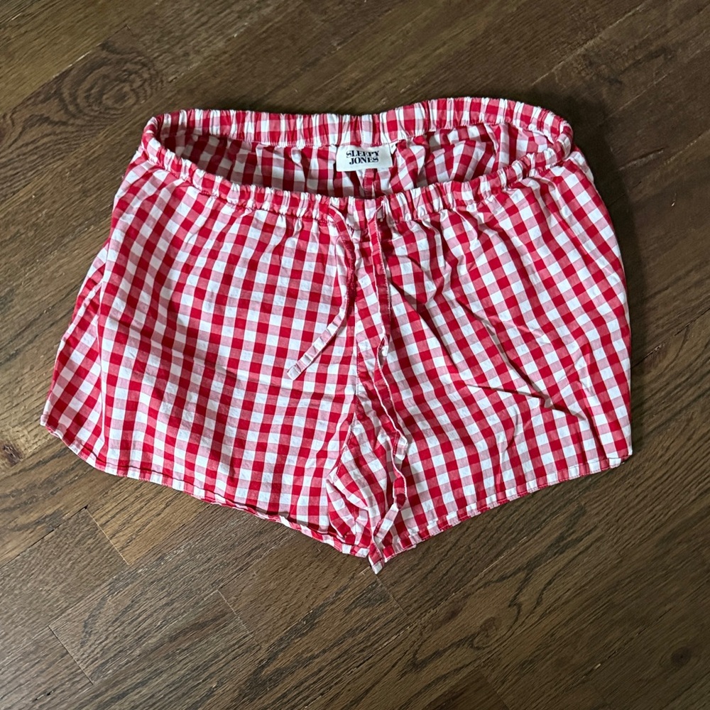 Sleepy Jones Red Gingham Women’s Drawstring Shorts